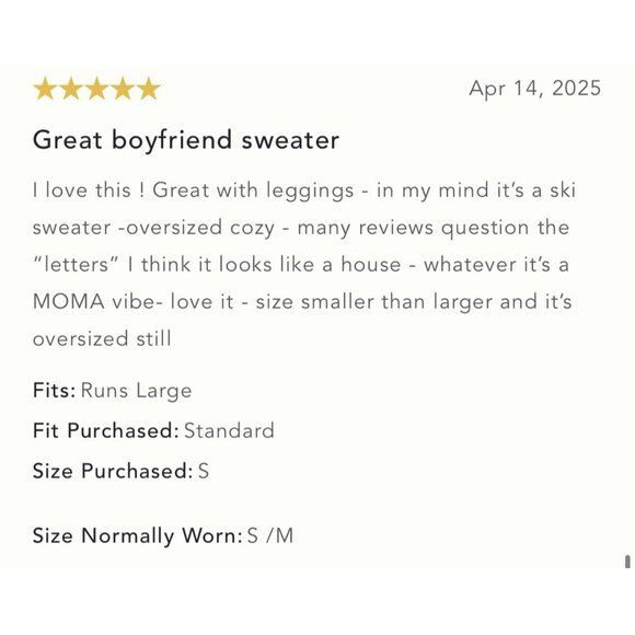 NWT Size M - Anthropologie Oversized Graphic Monogram Sweater (NWT US$ 158) - Picture 10 of 16